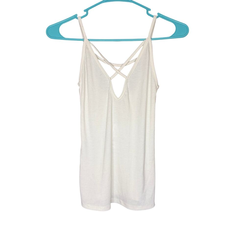 Jolie White Crossover Tank Top Size Small NWT
